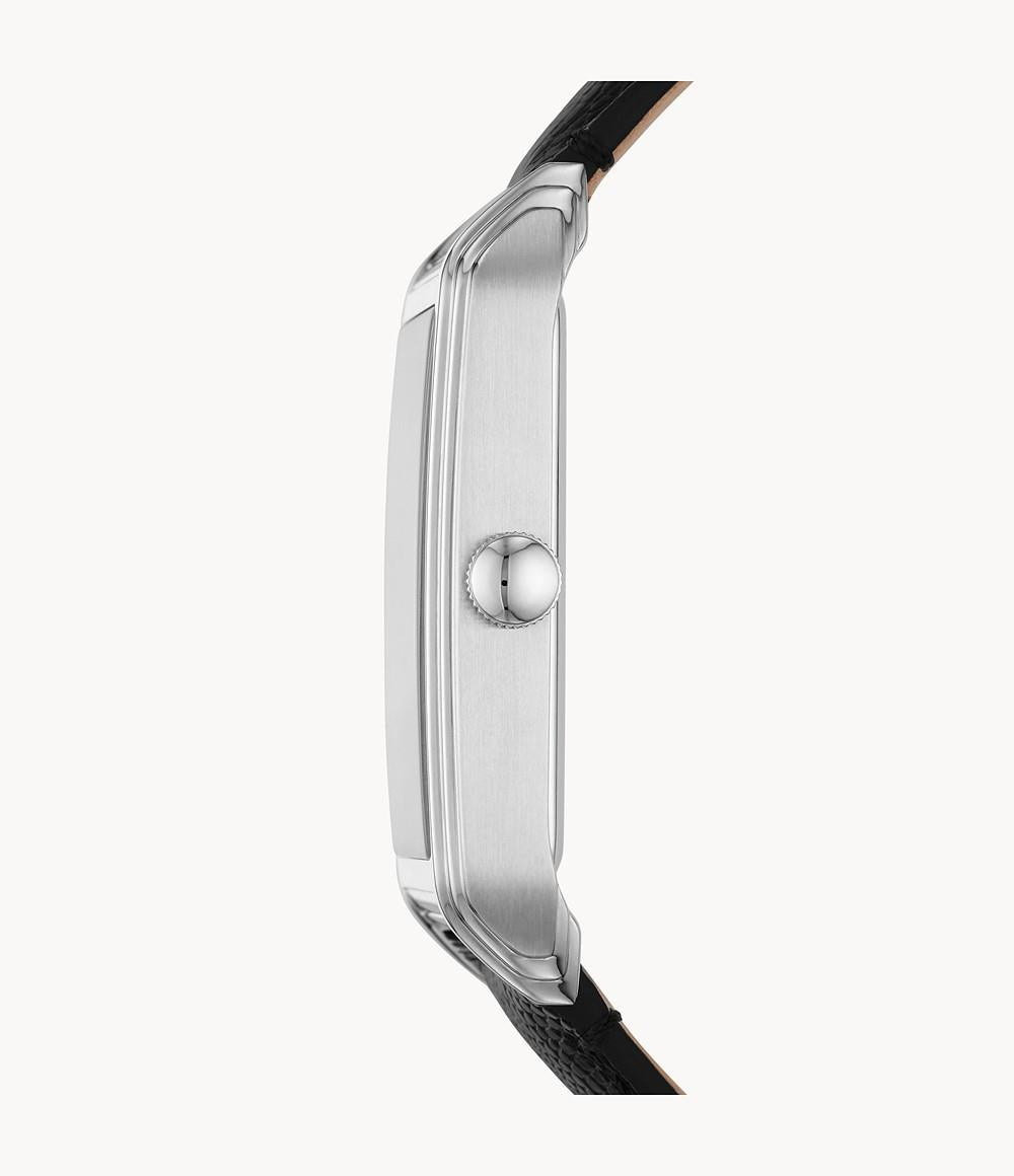 Fossil "Architect" FS5803 Mens Traditional Rectangular Black Dial Steel Watch