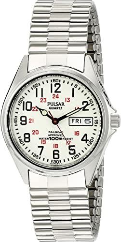 Pulsar WatchBand PXN021 Mens Original Stretch Band/Bracelet For Railroad Watch