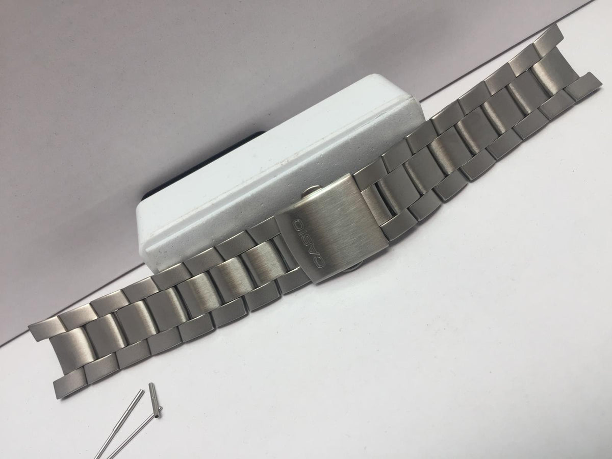 Casio Watchband Bracelet EF-105 w/Attaching pins and tubes. Stainless Steel.