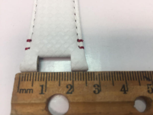 Casio Watchband Leather EQS-800 HR-1A Wht Outline Stitched Red Trim.Honda Keeper