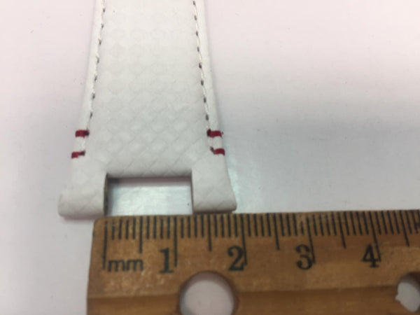 Casio Watchband Leather EQS-800 HR-1A Wht Outline Stitched Red Trim.Honda Keeper