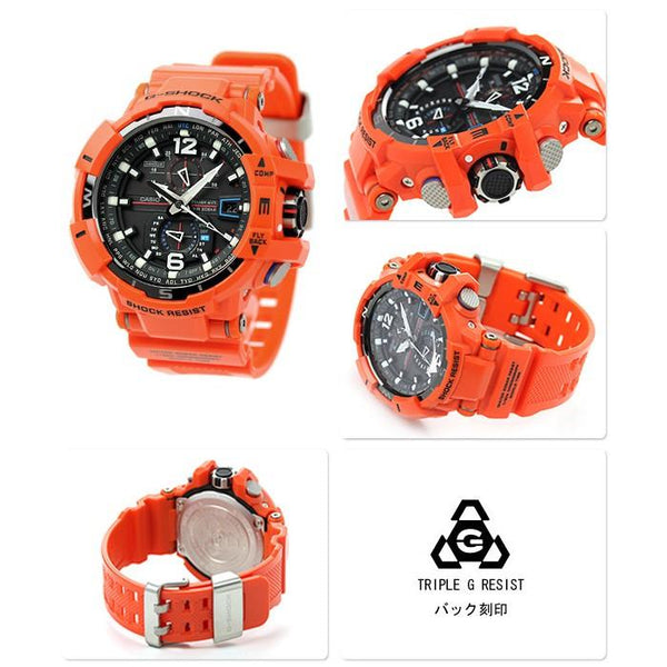 Casio Watchband GW-A1000 R-4 Orange Original Gravity Master Strap.Steel Keeper