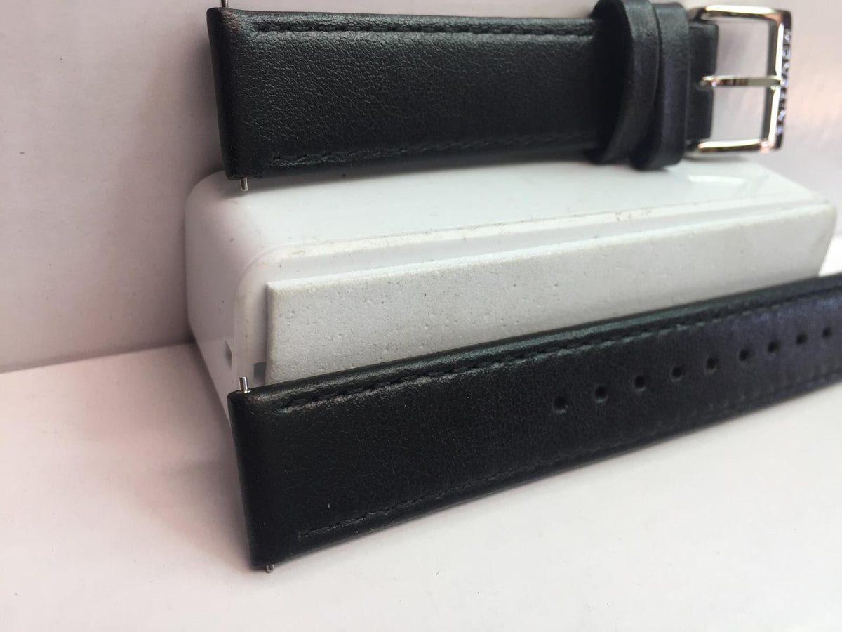 Mondaine Swiss Railways Watchband w/Ez Pins FE3116.20Q.5 16mm Wide Black Leather
