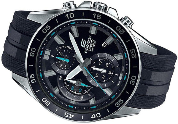 Casio Watchband EFV-550 P-1AV Curved End Original Edifice Black Strap W/Pins