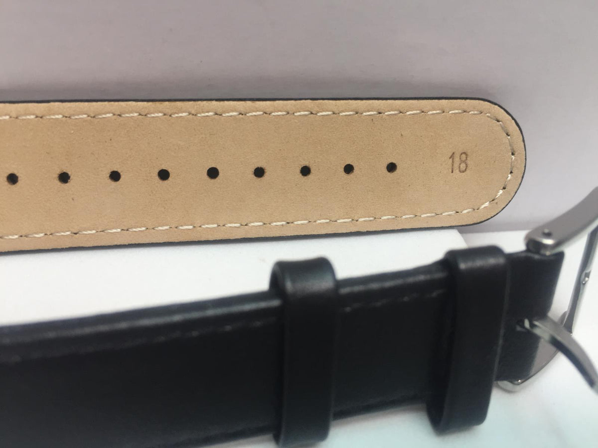 Mondaine Swiss Railways Watchband FE3118.20Q.5 Mens 18mm Black Leather w/EZ Pins