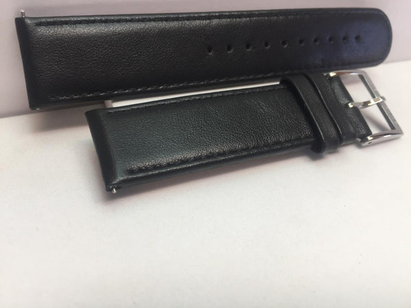 Mondaine Swiss Railways Watchband FE16220.20Q.5 20mm Blk Leather EZ install Pins