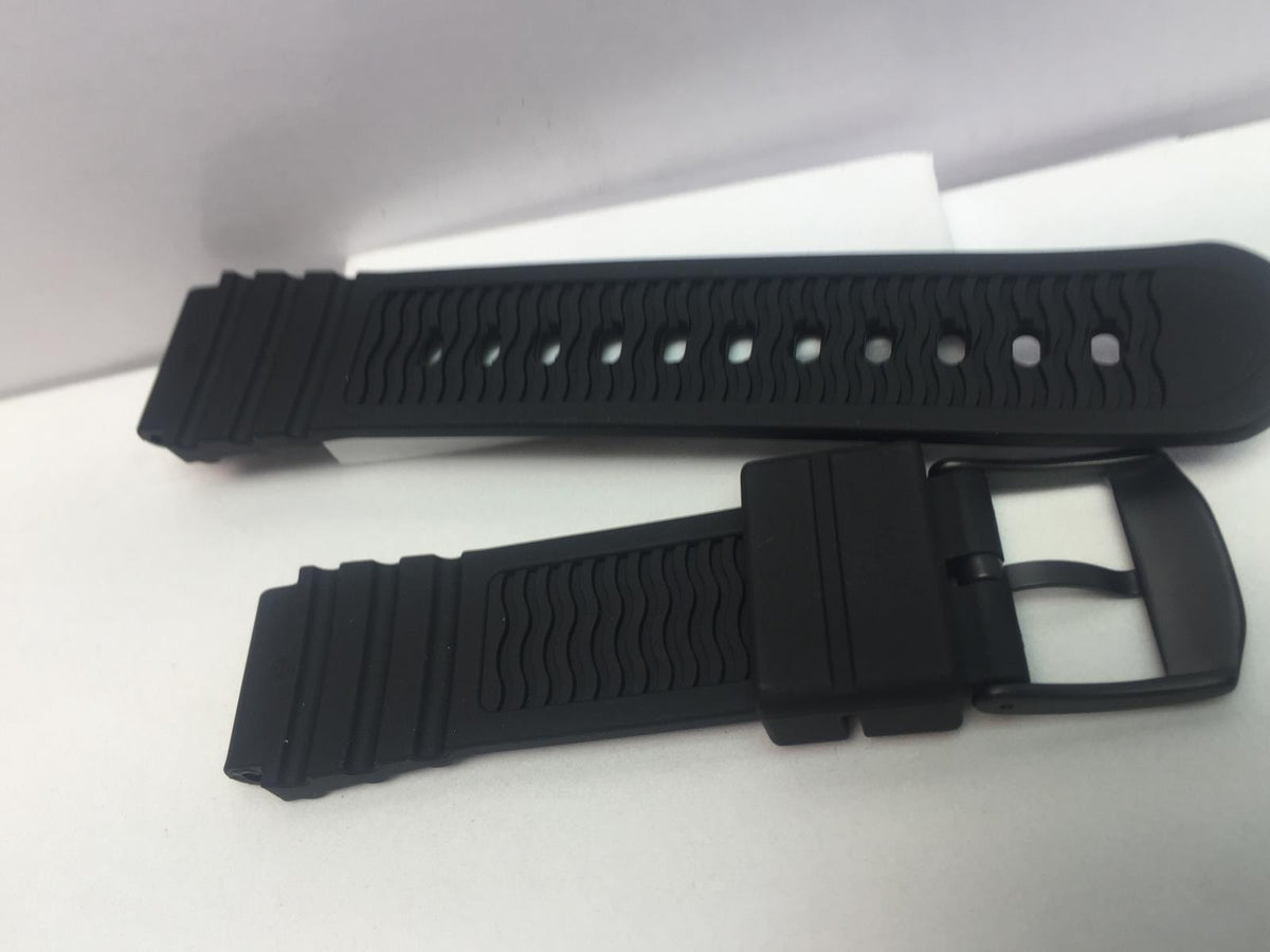 Luminox Band/Strap Black Rubber Navy Seals 0301 19mm Wide. Black Logo Buckle
