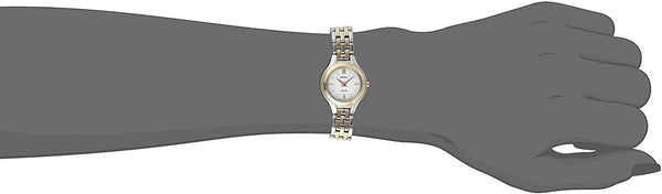 Seiko Watch Ladies Solar Powered (batteryless) Two Tone Bracelet Model SUP210