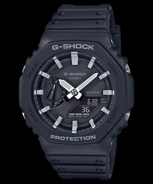 Casio Original Watchband for GA-2100 -1A Black Resin Strap With Spring Bars