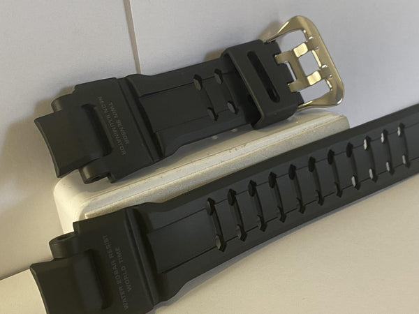 Casio Original Watchband GA-1000 Gravity Master Twin Sensor. Black Resin Strap.