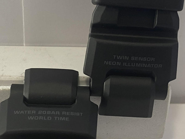 Casio Original Watchband GA-1000 Gravity Master Twin Sensor. Black Resin Strap.