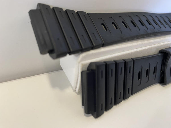 Casio Watchband DW-210,DW-240,DW-260. Blk Strap w/Japan Silver Tone Steel Buckle