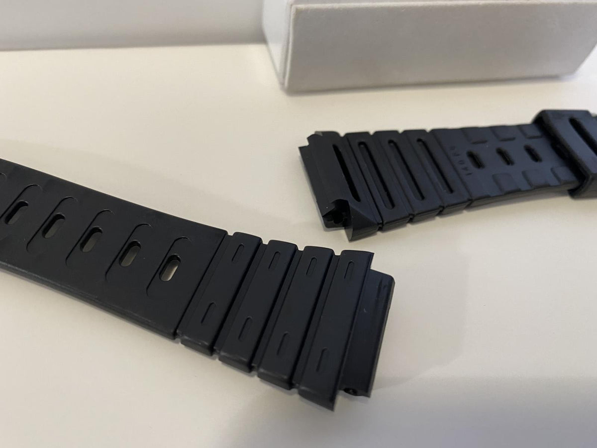 Casio Watchband DW-210 DW-240 DW-260 Black Strap Japan Silver Steel Buckle
