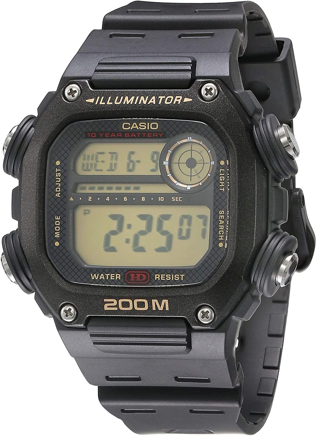 Casio Watchband Models: DW-291, W-737, AE-1500 Original Casio Strap Black Resin