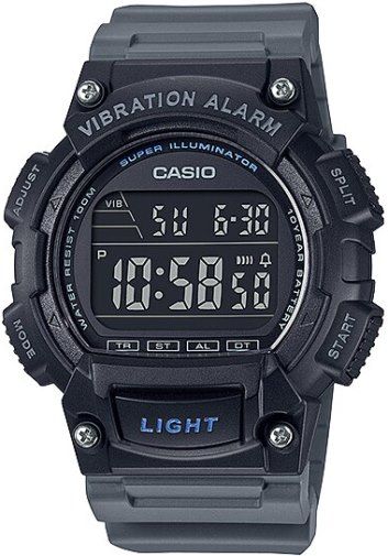 Casio Watchband Gray.Fits Model: W-735, W-736, AQ-S810, AE-Q110.Gray Resin Strap