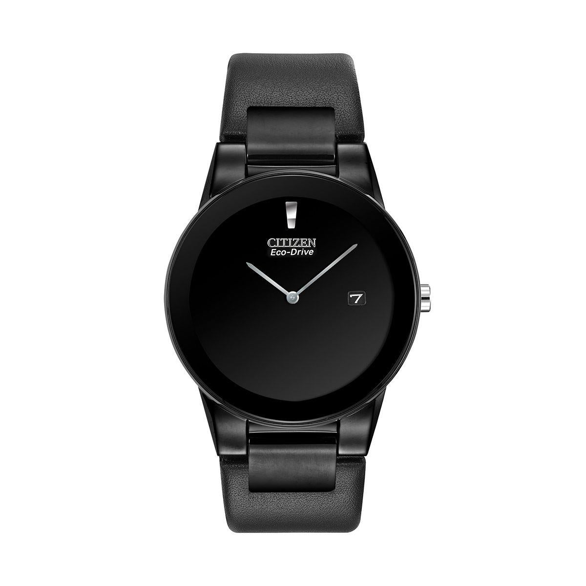 Citizen Watchband Caseback: J165-S086892 Model: AU1065-07E Black Leather Strap.