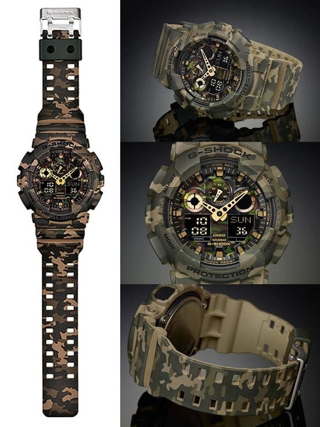 Casio Original Watchband GA-100, GD-120 Military Camouflage Original Strap/Band