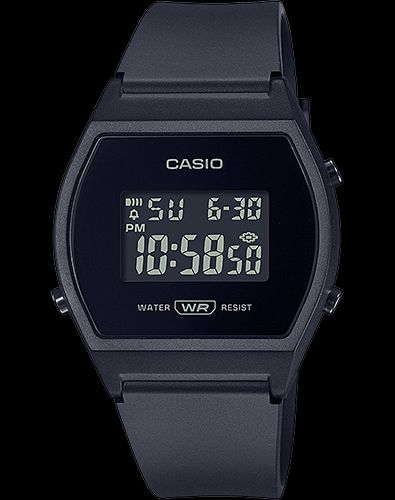Casio Original Watchband LW-204 Plain Black Resin Strap 18mm X 20mm (shoulder)