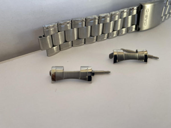 Casio Original Watchband/Bracelet MTP-1215,MTP-1259 All Steel Band w/end caps