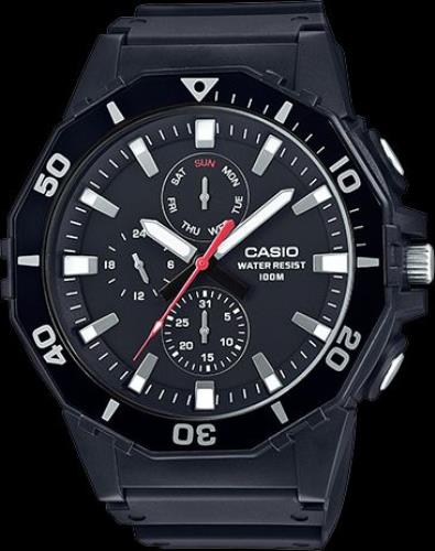 Casio Original Watchband MRW-400 Black Rubber Strap With Spring Bars