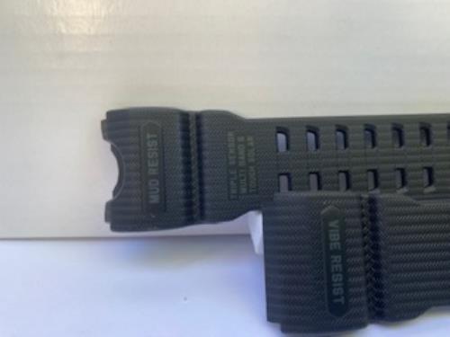 Casio Original Watchband GWG-1000 -1A1 Black Resin MudMaster Strap. Steel Keeper