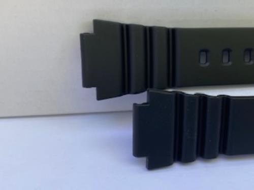 Casio Watchband W-214 Black Resin Strap Measures 16mm at Attach 24mm at Shoulder