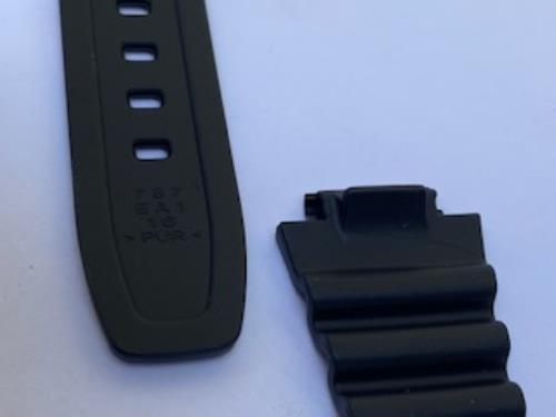 Casio Watchband W-214 Black Resin Strap Measures 16mm at Attach 24mm at Shoulder