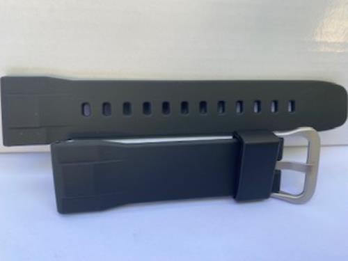 Casio Watchband PRG-600. Black Resin Strap Measures 24mm at Attach 4mm Thick