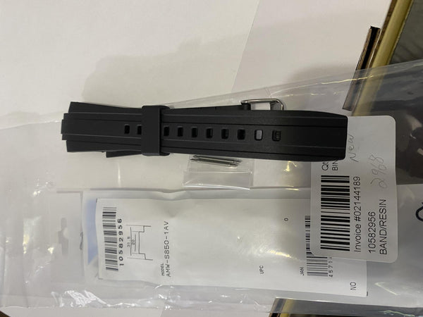 Casio Original Watchband AMW-S850 Tough Solar Black Resin Strap W/Spring Bars
