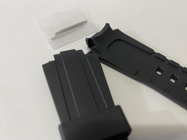 Casio Original Watchband AMW-S850 Tough Solar Black Resin Strap W/Spring Bars