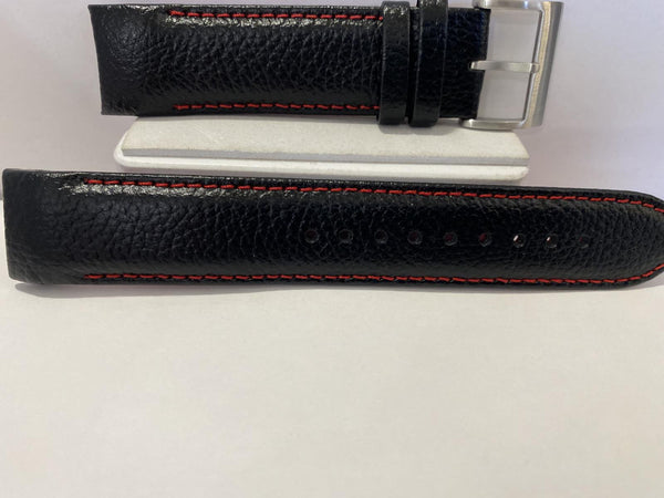 Casio Original Watchband Model EQB-800 BL-1A Black Leather Curved End Strap