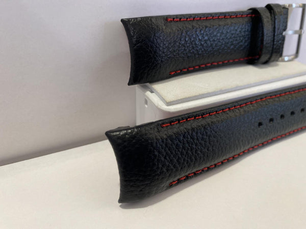 Casio Original Watchband Model EQB-800 BL-1A Black Leather Curved End Strap