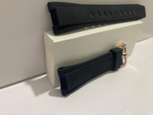 Casio Original Watchband Mod# MSG-S200 -1A Lds Blk Resin Strap Rose Gold Buckle