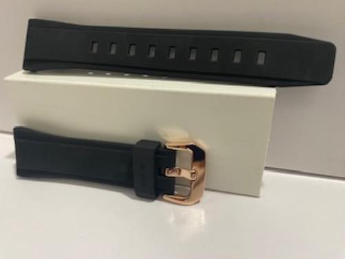 Casio Original Watchband Mod# MSG-S200 -1A Lds Blk Resin Strap Rose Gold Buckle