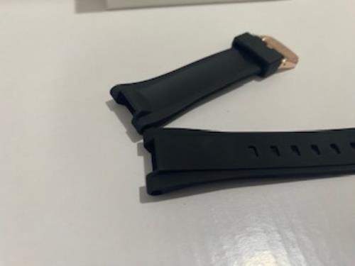 Casio Original Watchband Mod# MSG-S200 -1A Lds Blk Resin Strap Rose Gold Buckle