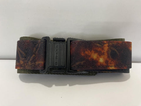 Casio Watchband Military Camo Nylon Grip Brown/Green Wrap Around Strap. 22mm
