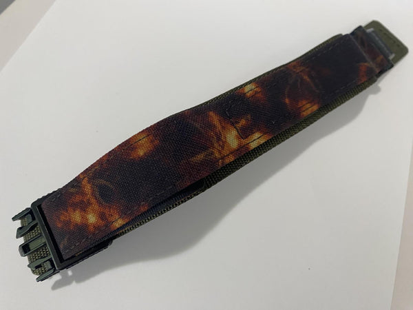 Casio Watchband Military Camo Nylon Grip Brown/Green Wrap Around Strap. 22mm