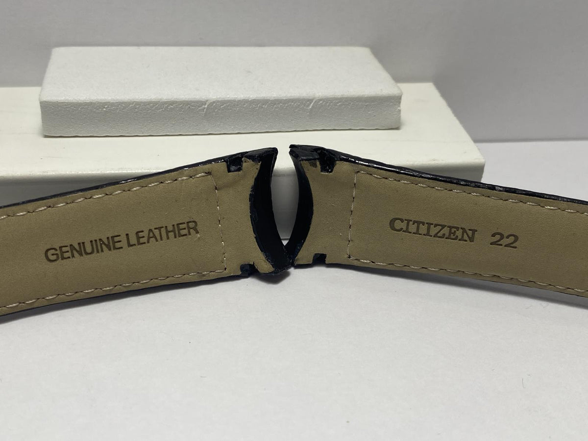 Citizen Night Hawk Watchband. Model: BJ7000-52E.22MM Curved End Leather Long
