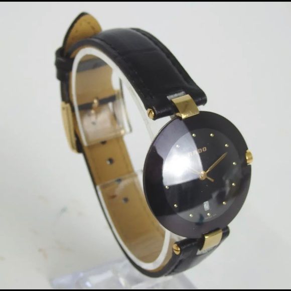 Rado Couploe Ladies Original Watchband With Gold Tone Rado Engraved Buckle.Strap