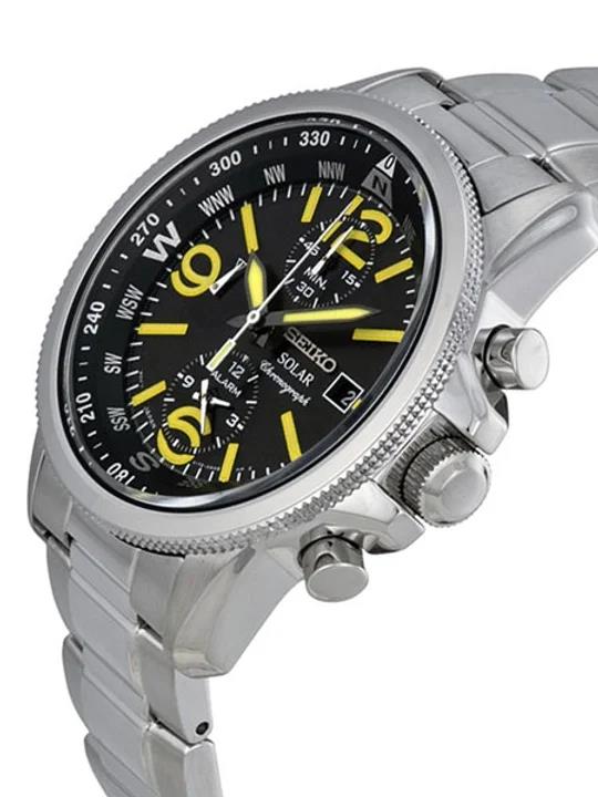 Seiko Prospex #SSC093 Solar Quartz Chronograph w/Stop-Watch and Alarm Sub-Dial
