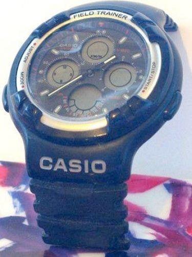 Casio Watchband AW-41 AW-40 Field Trainer Black Resin Strap. Band