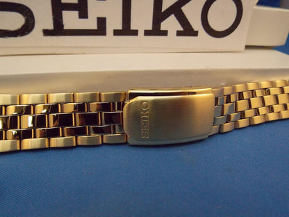 Seiko WatchBand SGF524 Gold Tone Bracelet Mens 18mm Curved End Caps.