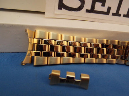 Seiko WatchBand SGF524 Gold Tone Bracelet Mens 18mm Curved End Caps.