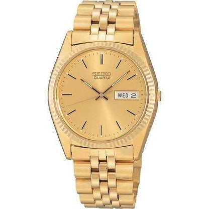 Seiko WatchBand SGF524 Gold Tone Bracelet Mens 18mm Curved End Caps.