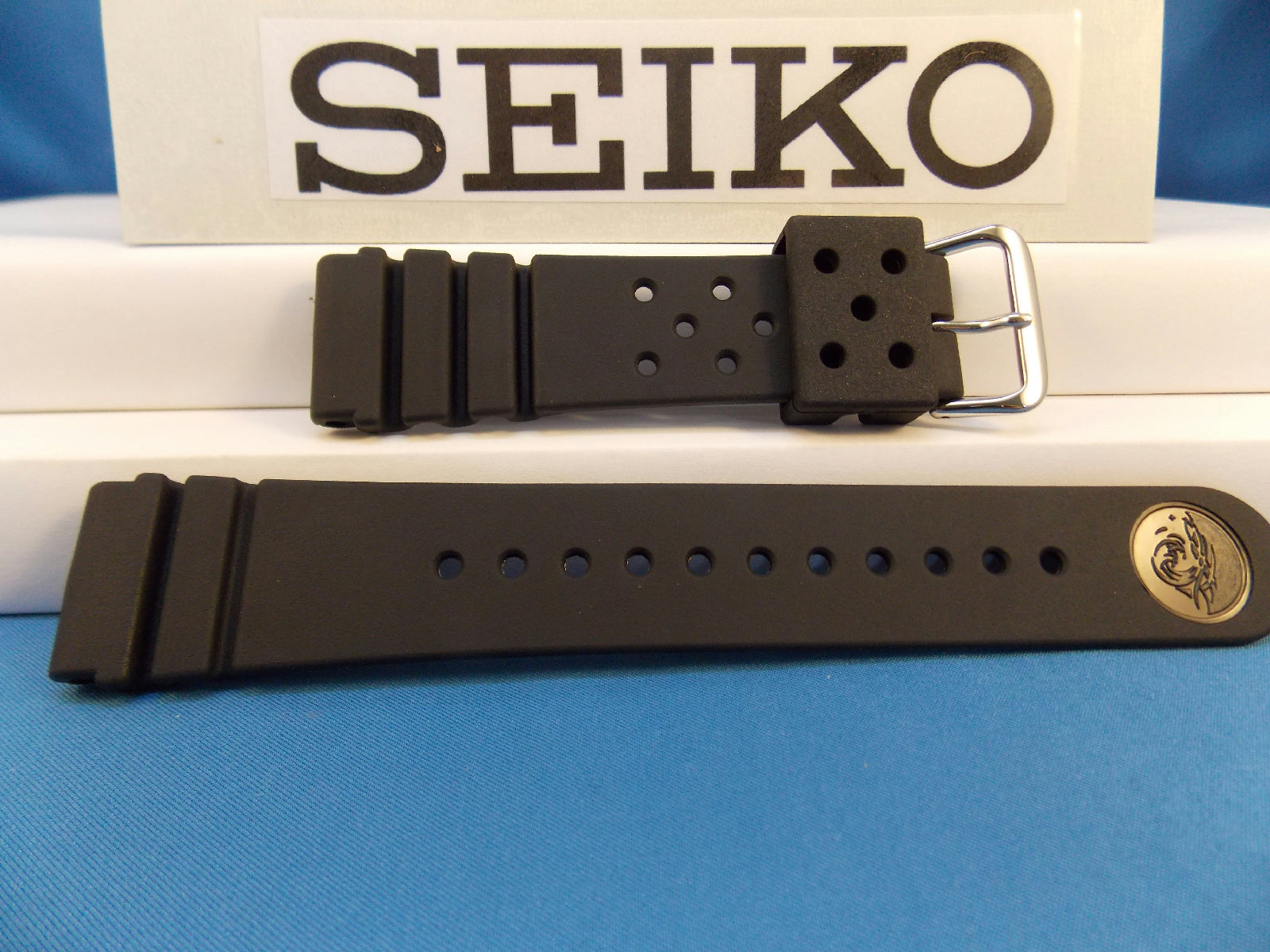 Seiko WatchBand SKX173 Divers 22mm Resin . Diver watchband.Two-Piece