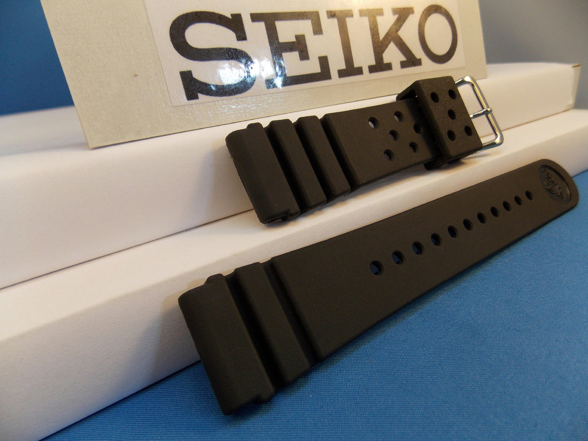 Seiko WatchBand SKX173 Divers 22mm Resin Strap. Diver watchband.Two-Piece Strap.
