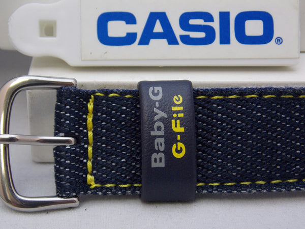 Casio Watchband BG-151 Denim Yellow Outline Stitched.One Piece 20mm Baby G File