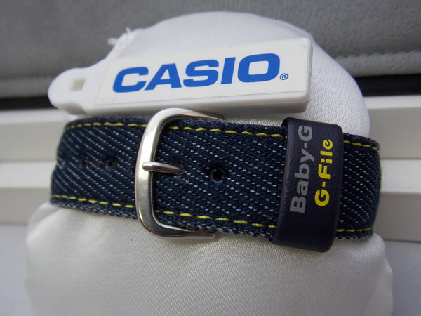 Casio Watchband BG-151 Denim Yellow Outline Stitched.One Piece 20mm Baby G File