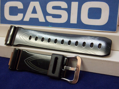 Casio Watchband GLX-5600 G-Lide Shiny Black Resin w/Graphics. Strap. Watchband