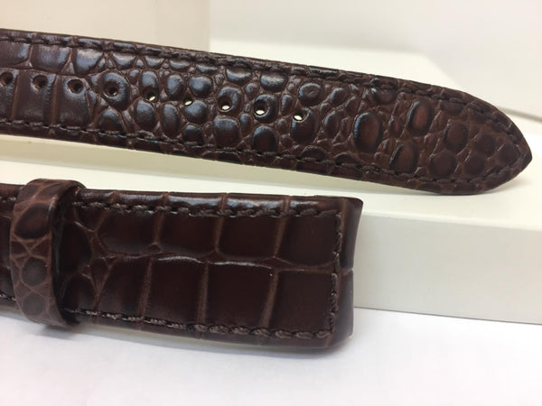 Seiko WatchBand SNQ118 21mm Curved End Brown Leath w/Gold Tone Clasp. LOOV B 21